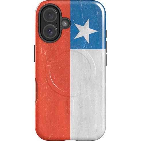 Chile Flag Distressed iPhone 16 Plus Magsafe Impact Case